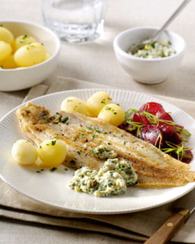 recipe image Gebakken slibtong met kruidensaus