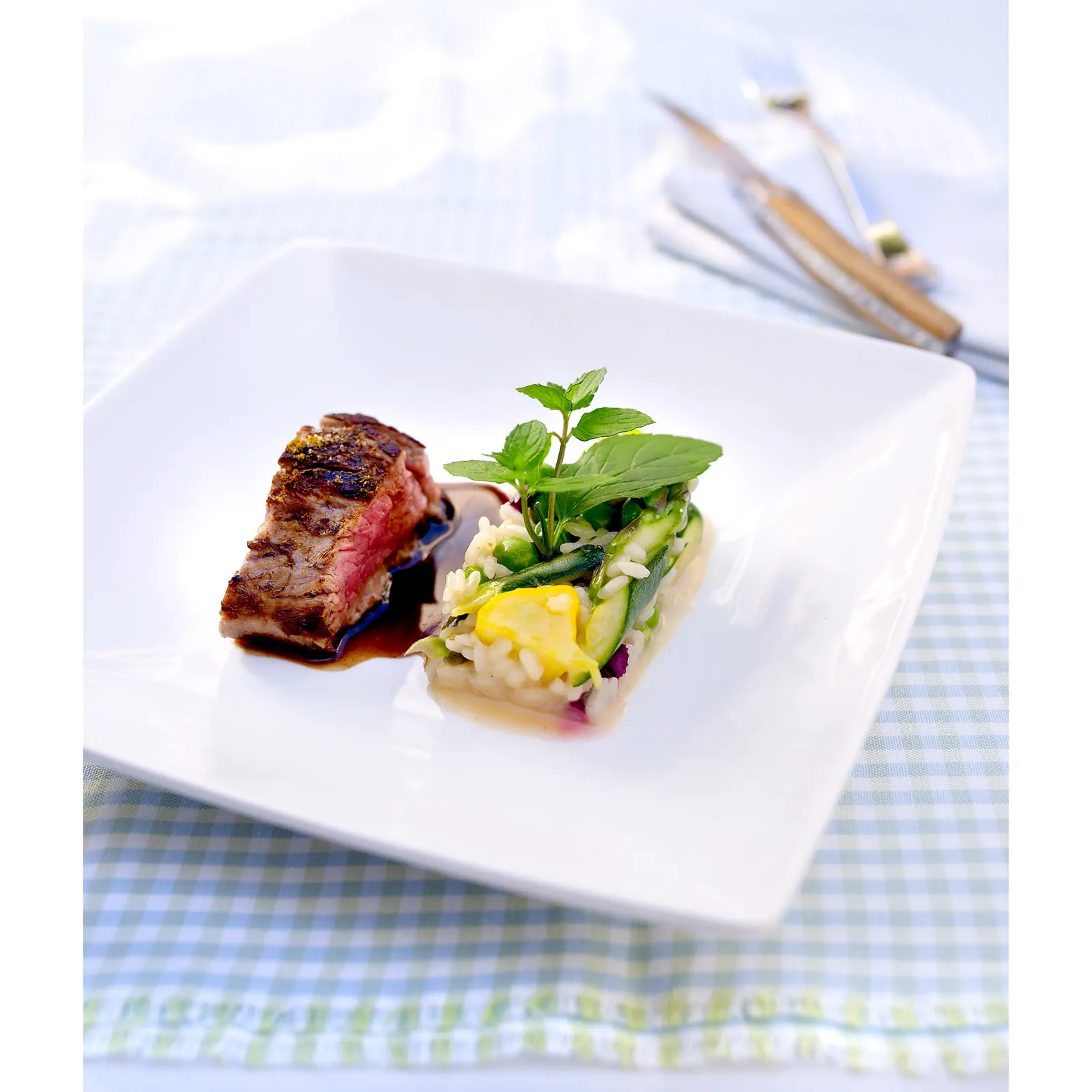 recipe image Kalfskotelet met groenten risotto en bier
