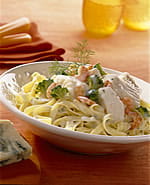 recipe image Tagliatelle met zeevruchten en blauwe kaas