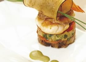 recipe image Zeeduivelmedaillon met tompoes van groenten