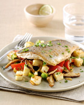 recipe image Zeebaars met gebakken groenten