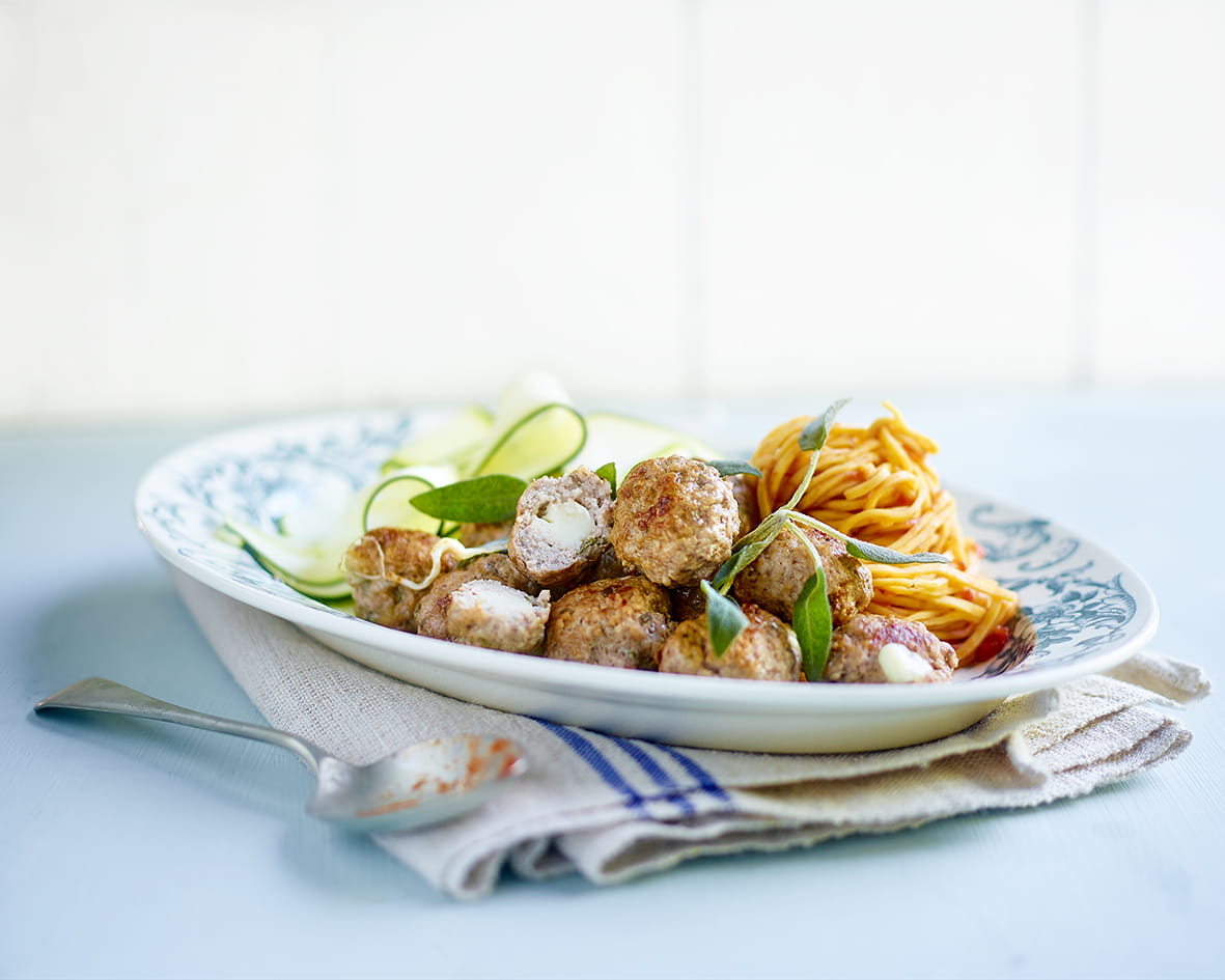 recipe image Spaghetti met mozzarella meatballs