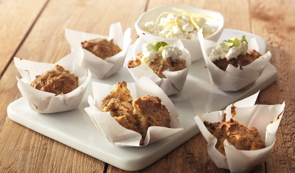 recipe image Havermoutmuffins met citroenspread