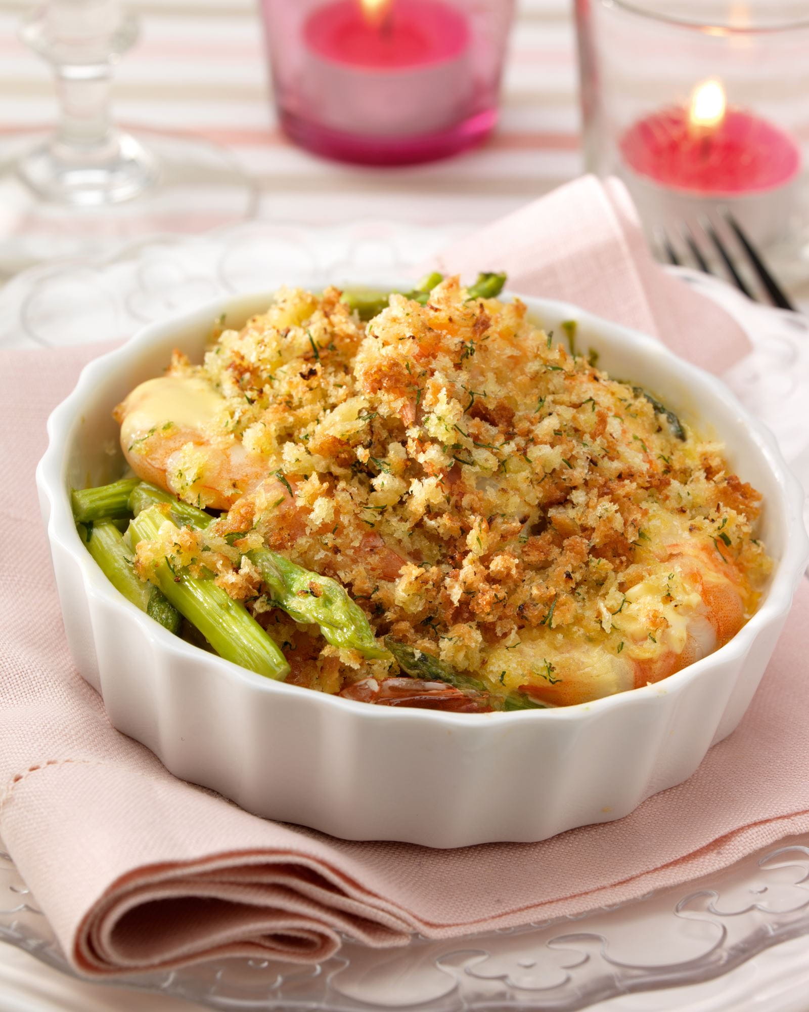 recipe image Gegratineerde garnalen en groene asperges