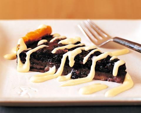 recipe image Bosbessentaart met vanillesaus