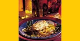 recipe image Gebakken gemarineerd kabeljauwhaasje met appelazijn en witloof