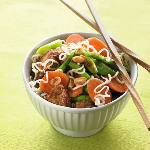 recipe image Varkenshaas met groente en pinda’s