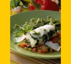 recipe image Italiaans kabeljauwhaasje met mozzarella en pesto