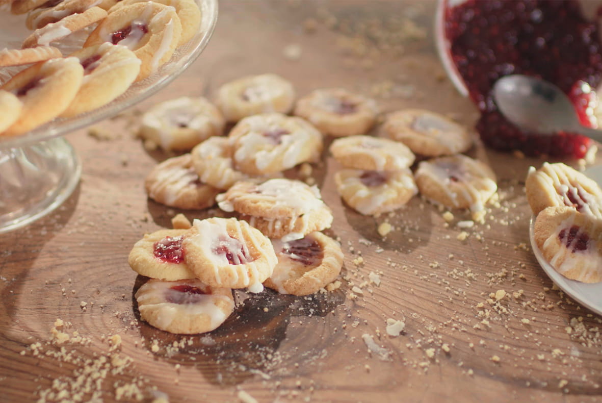 recipe image Zandkoekjes met frambozenjam