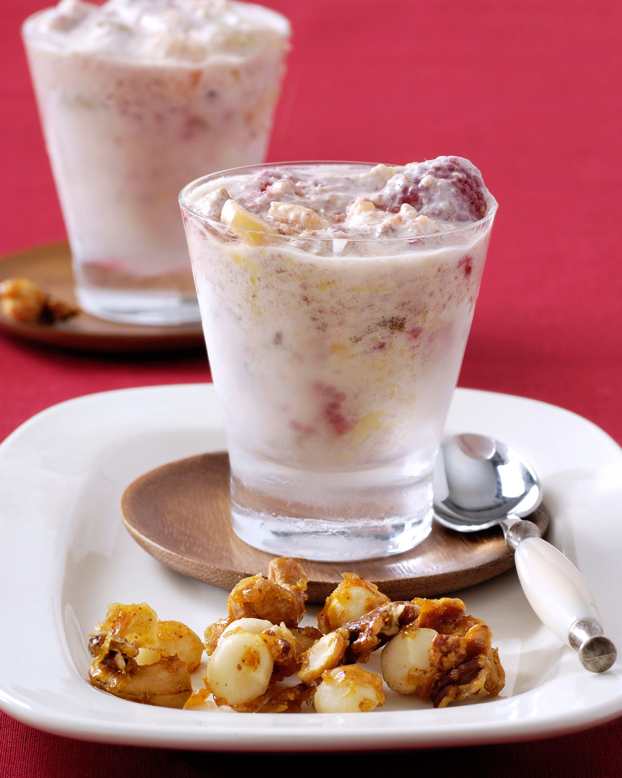 recipe image Semifreddo met frambozen en gesuikerde noten