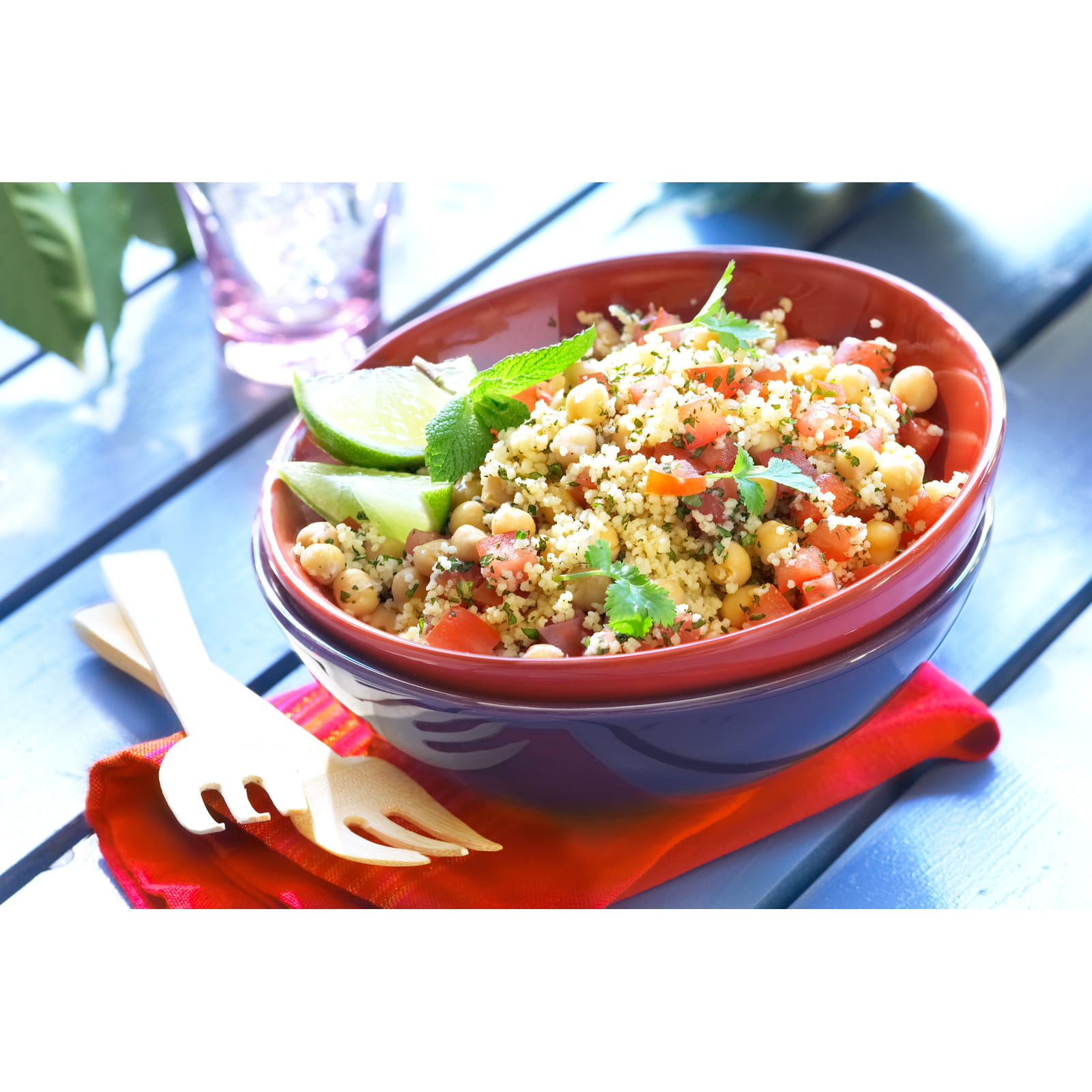 recipe image Bulgursalade met kikkererwten, limoen en kruiden