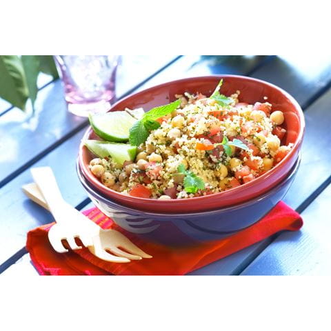 recipe image Bulgursalade met kikkererwten, limoen en kruiden