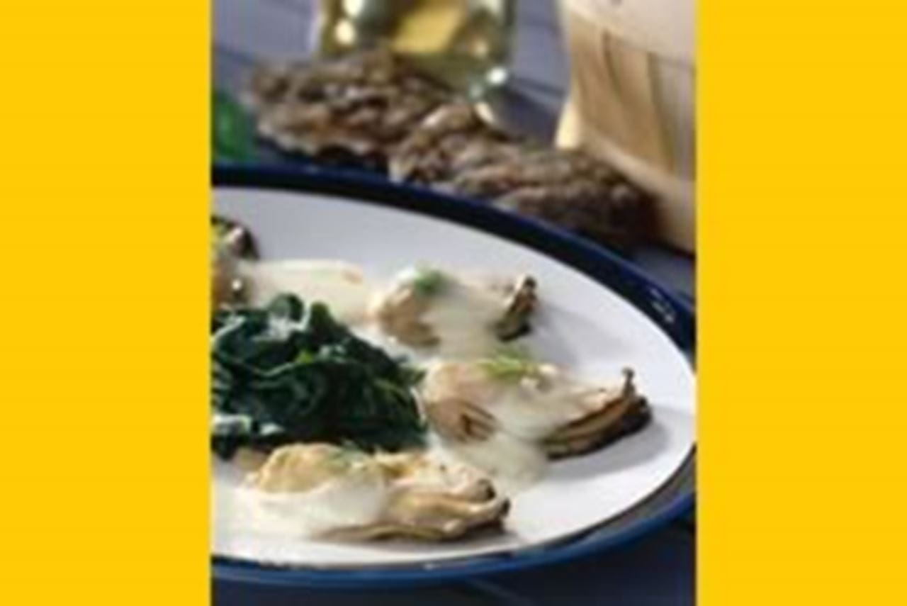 recipe image Gratin van oesters met bladspinazie