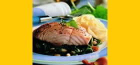 recipe image Gegrilde Zalm met Spinazie op Catalaanse wijze