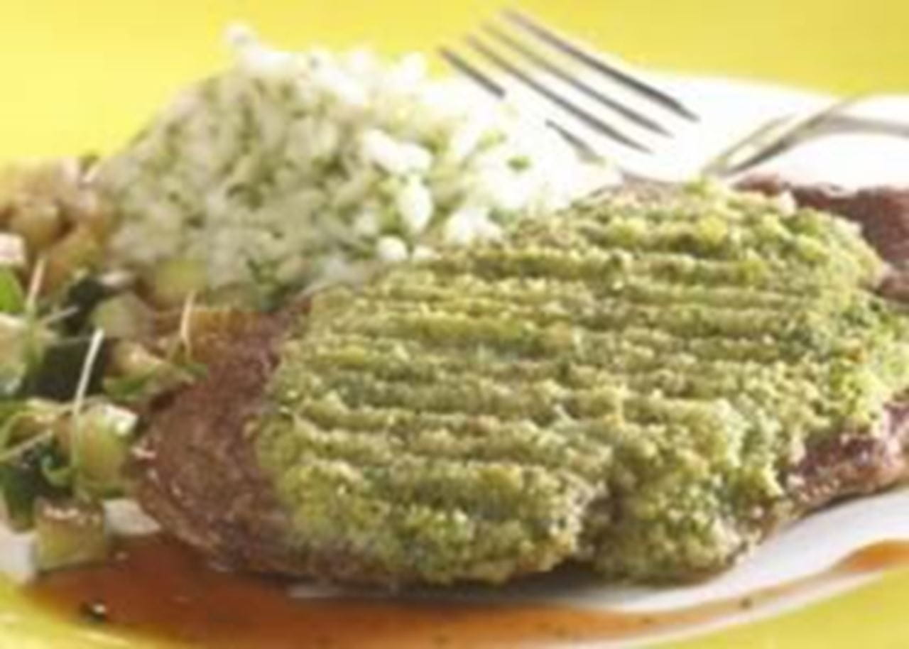 recipe image Lamsvlees met kruidenkorst en risotto