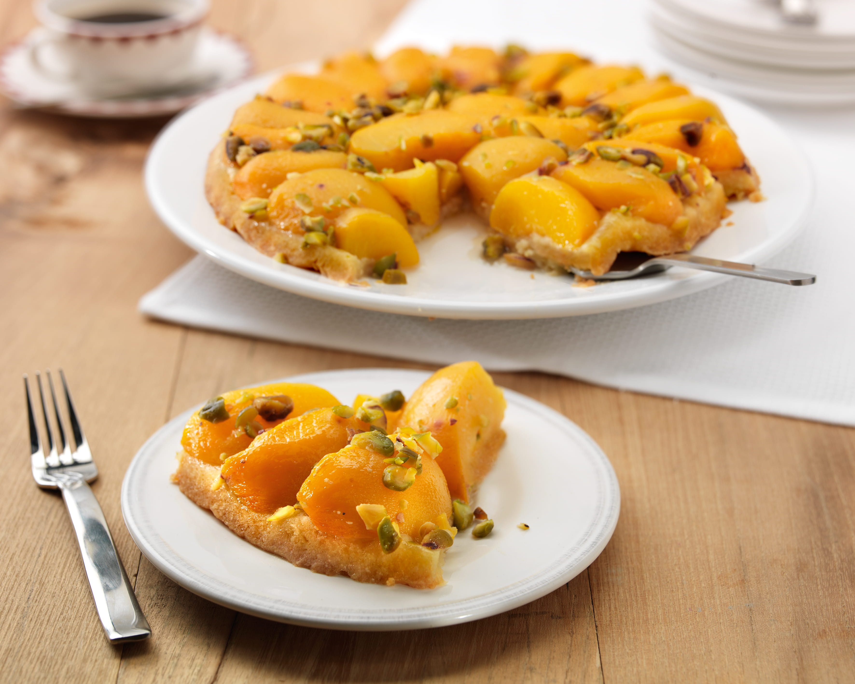 recipe image Omgekeerde perziktaart