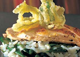 recipe image Mechelse koekoek met risotto van asperges