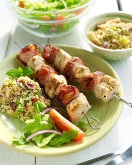 recipe image Cajun kipspiesjes met abrikoos en spek