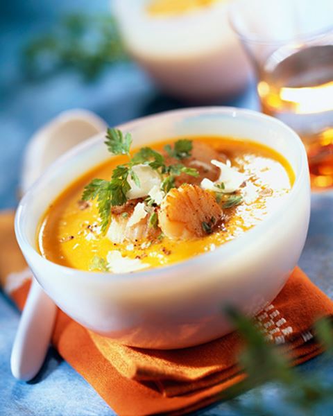 recipe image Pompoenroomsoep met sint-jakobsnoten