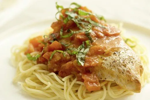 recipe image Pasta met kip in tomatensaus
