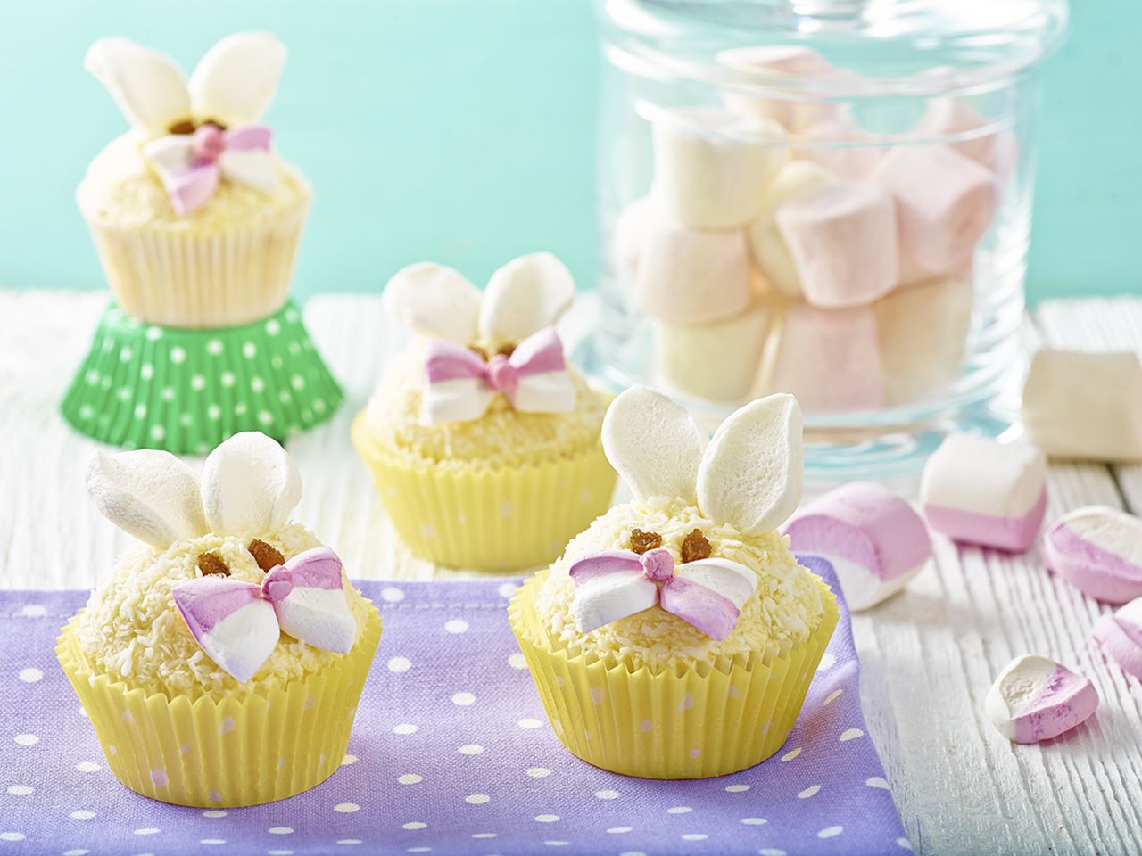 recipe image Schattige paashaas-cupcakes