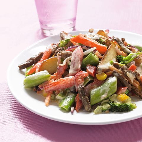 recipe image Romige groente-eenpansschotel met mosterd