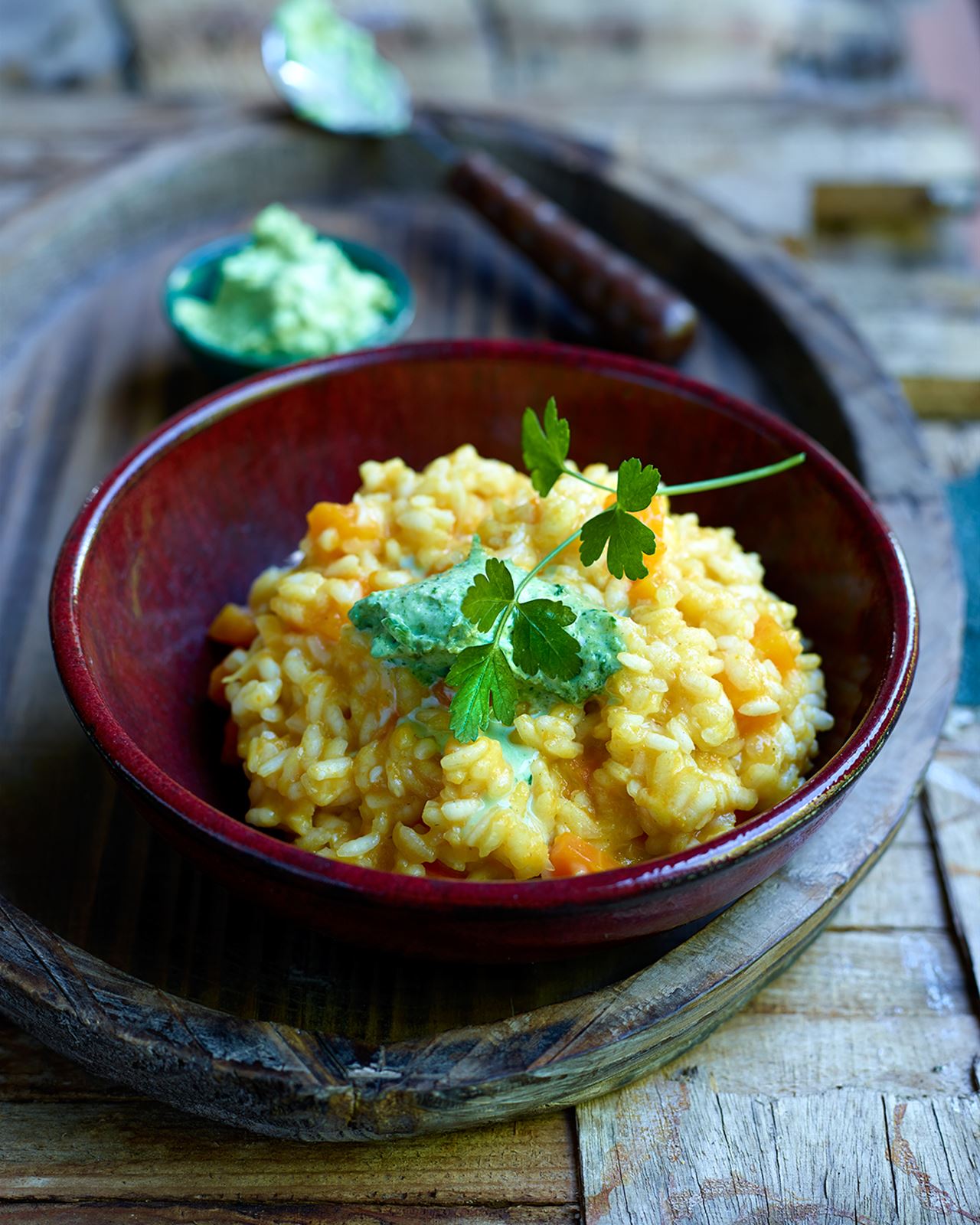 recipe image Risotto met pompoen en peterseliemascarpone