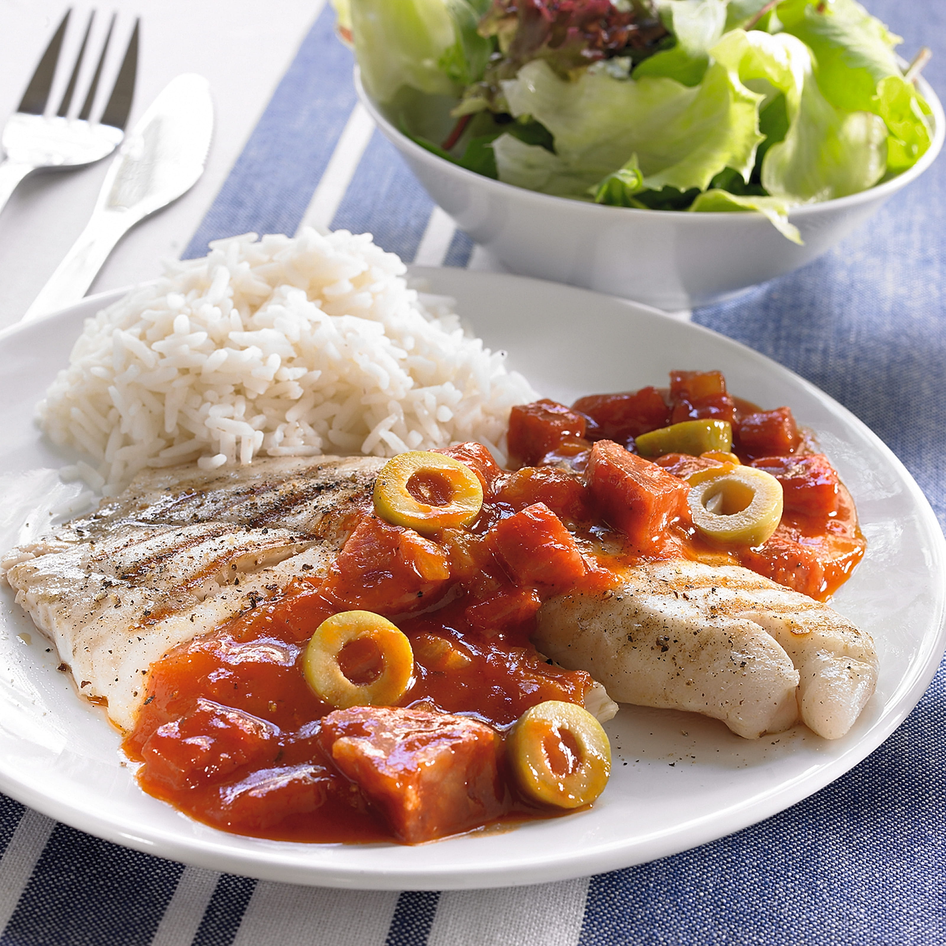 recipe image Gegrilde tilapia in tomatensaus