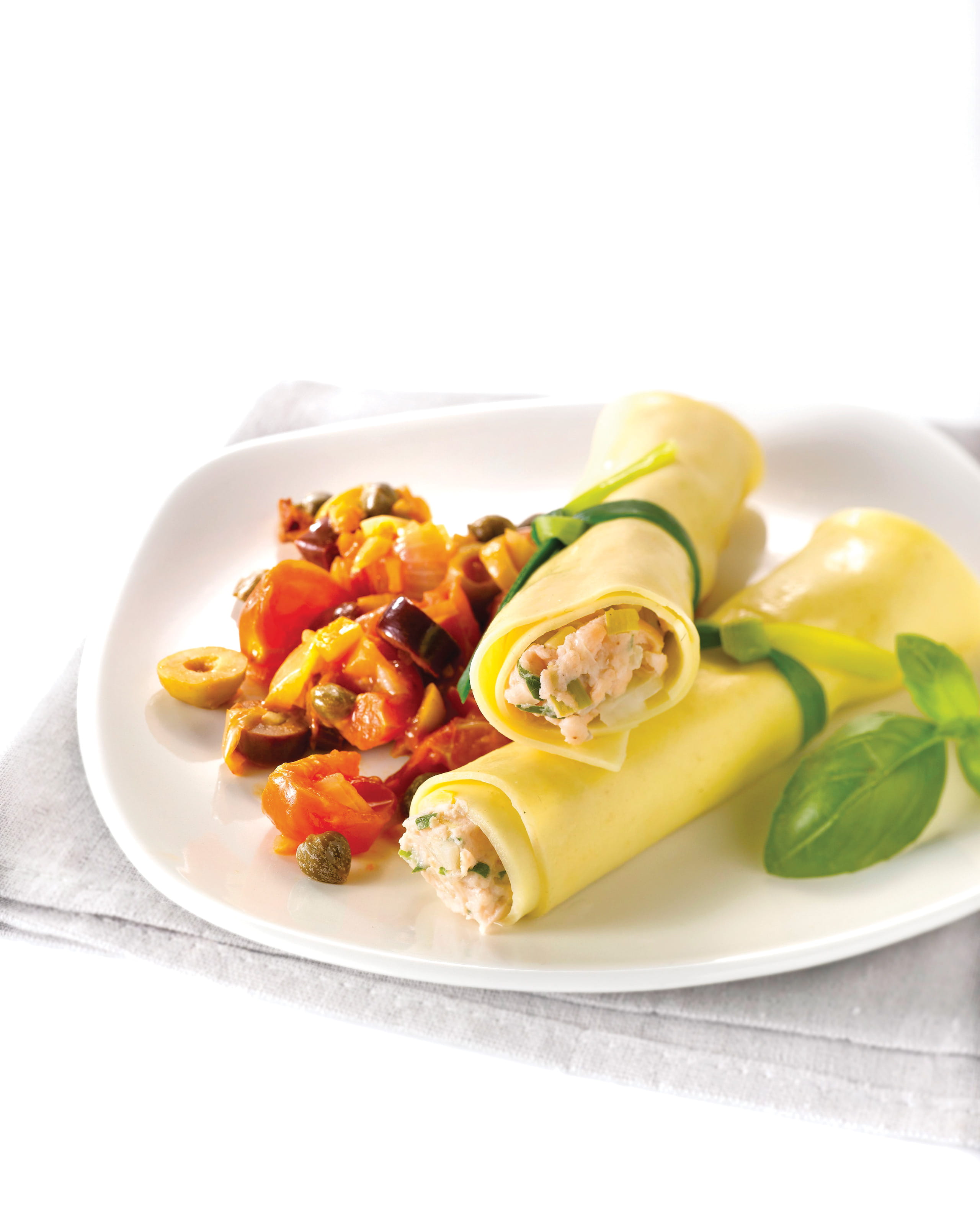 recipe image Cannelloni van forel met een sausje van kerstomaat en look