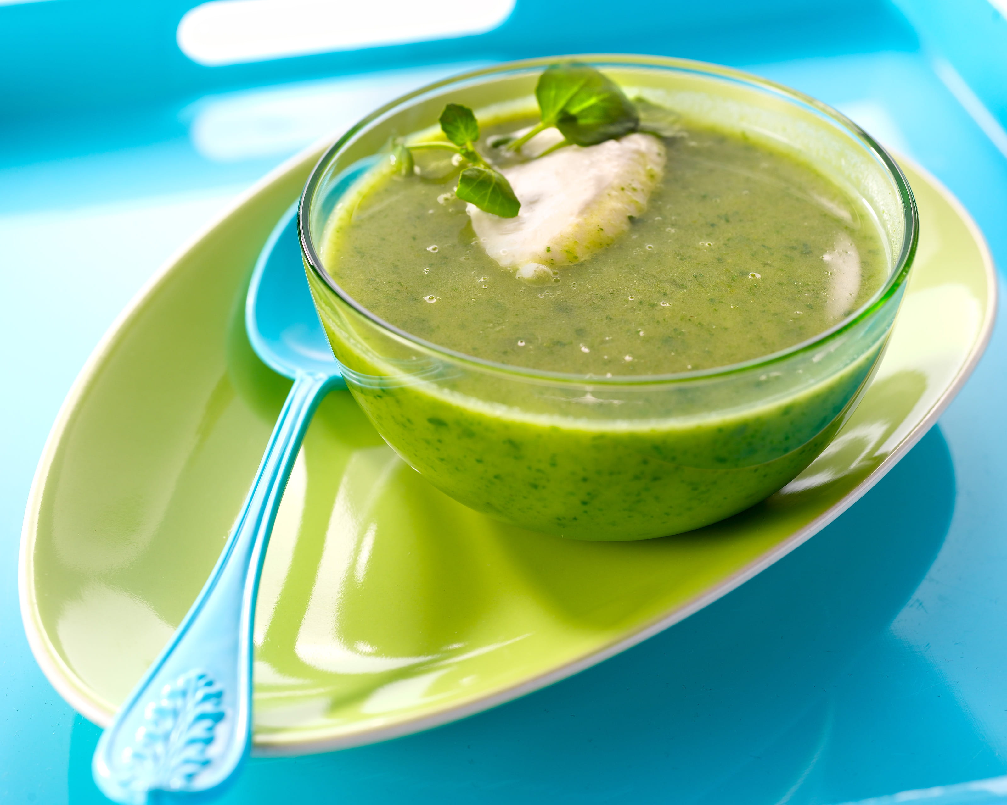 recipe image Waterkerscappuccino met geitenkaas