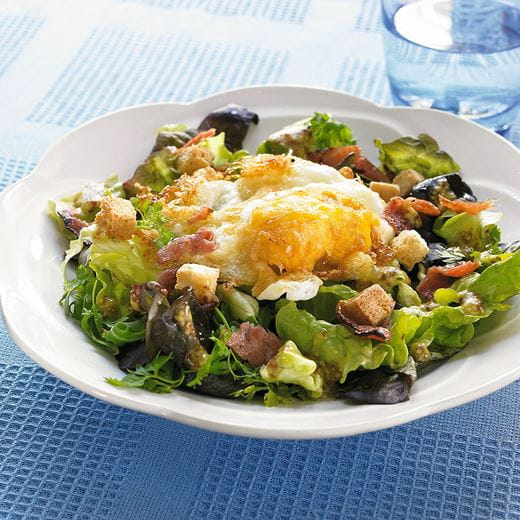 recipe image Salade met gefrituurd ei