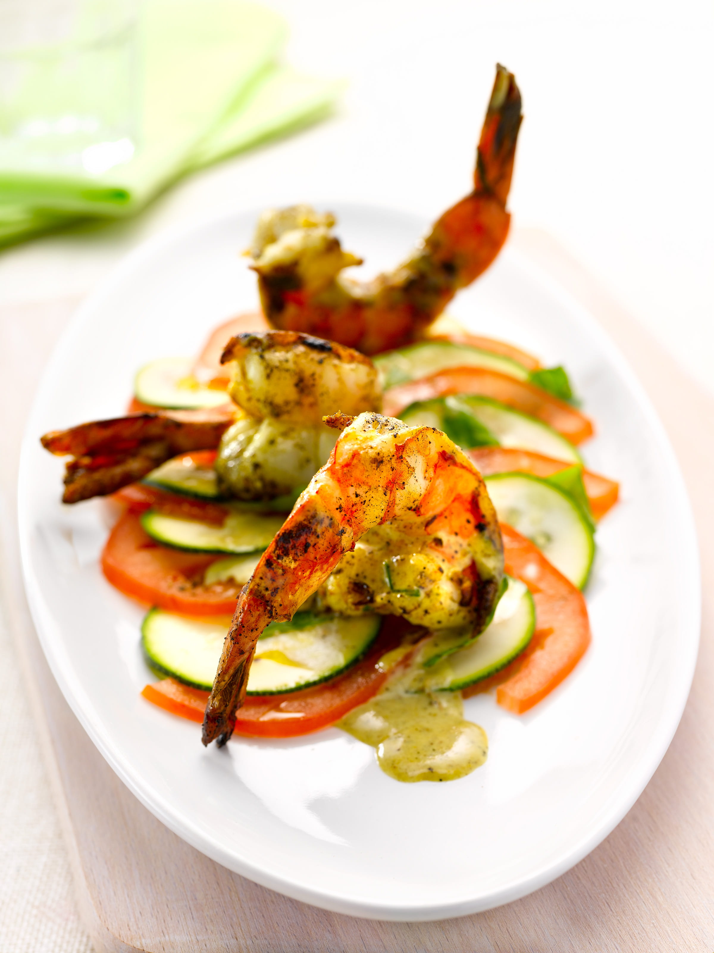 recipe image Carpaccio van tomaat en courgette met scampi’s