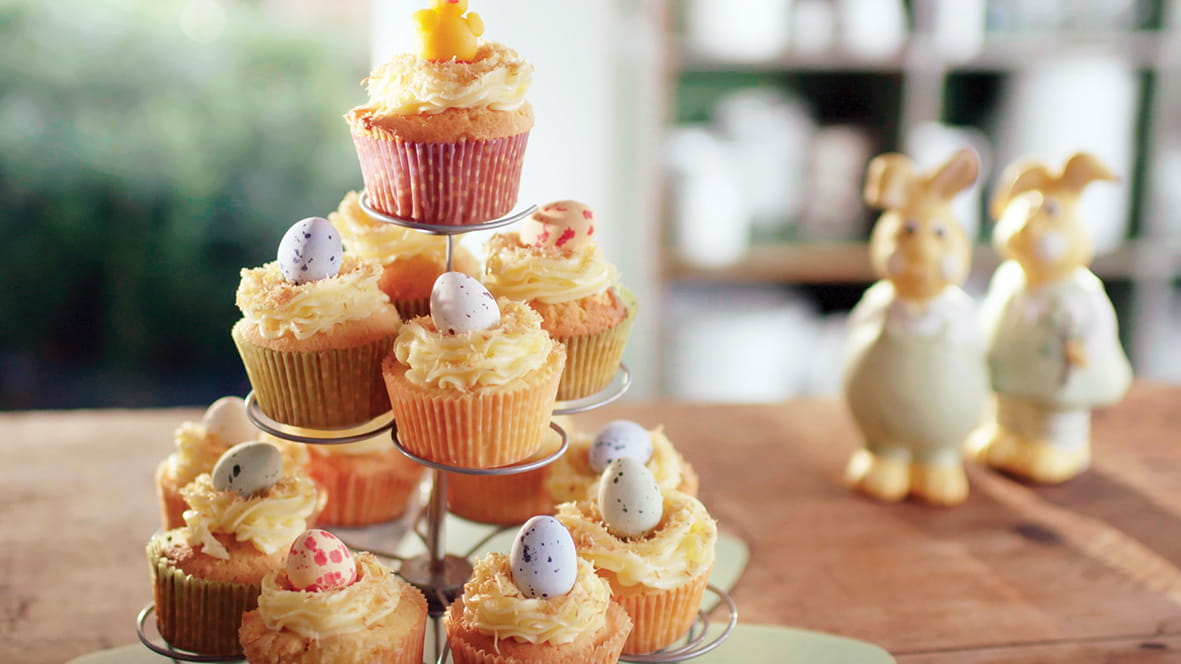 recipe image Paascupcakes met kokosnestjes