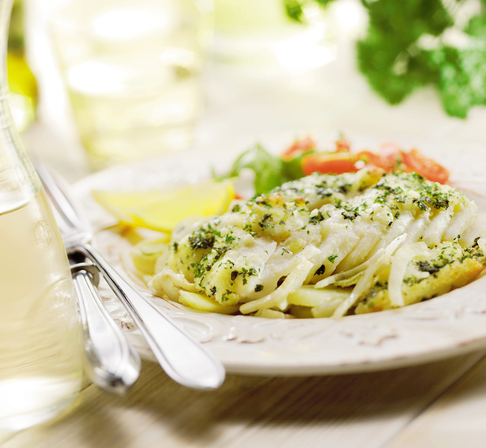 recipe image Ovenschotel van venkel, aardappelplakjes en kabeljauw met Parmezaanse kaas