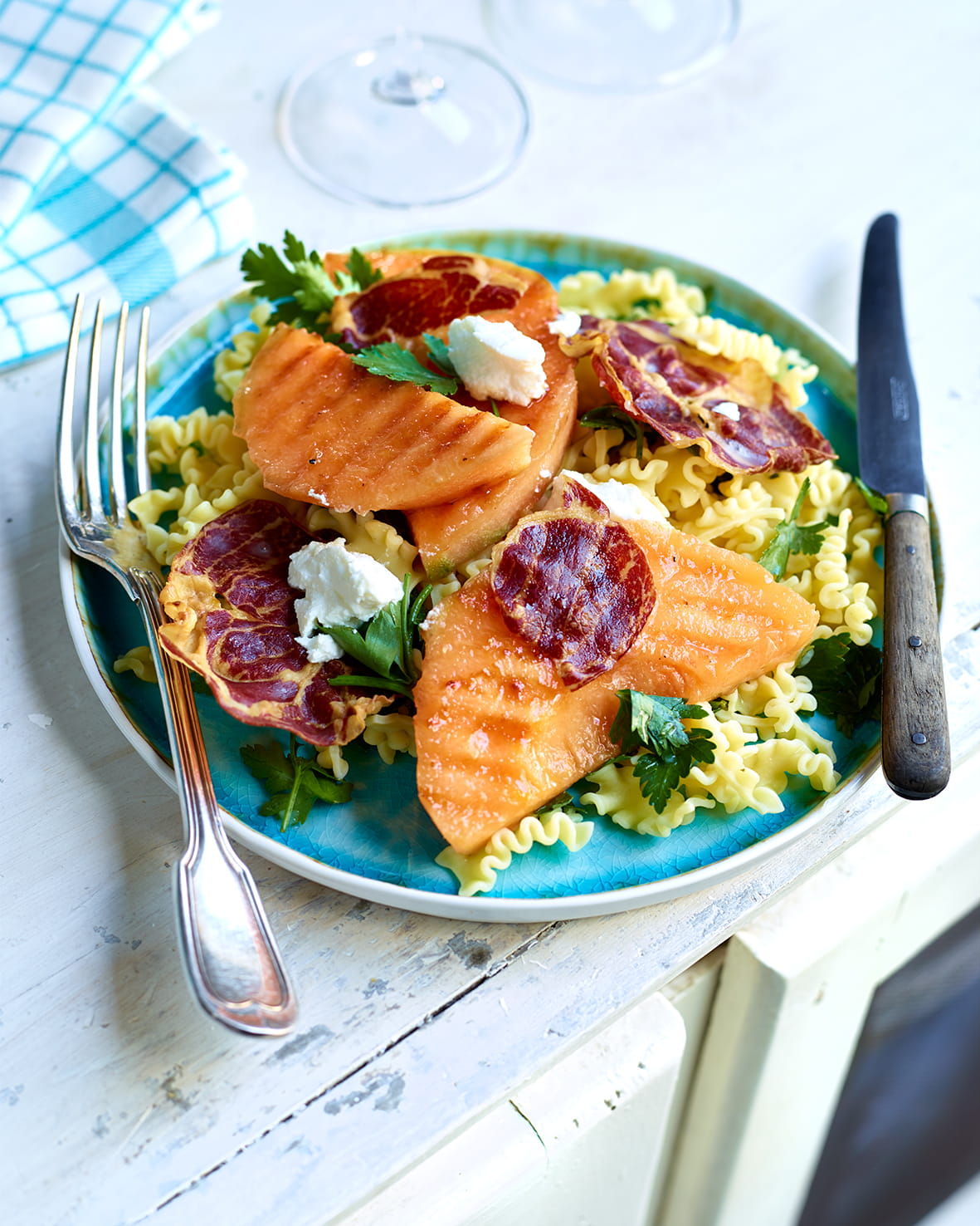 recipe image Pastasalade met meloen en gremolata