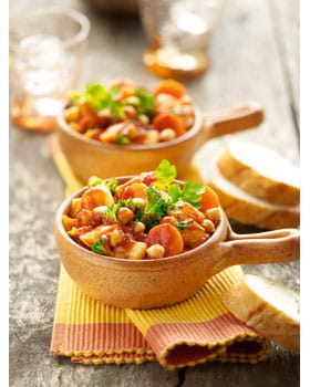 recipe image Kikkererwten met pittige pastasaus